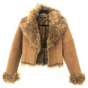 Faux Suede Fur Lined Jacket.